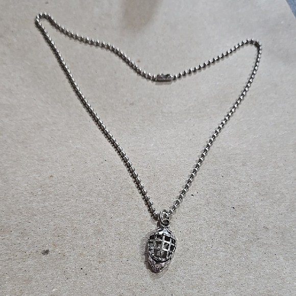 None Jewelry - Goalies Necklace Face Mask Helmet Jewelry Gift Rugby Dad Silver Tone